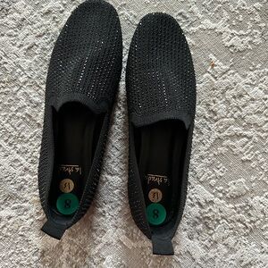 Black Slip-On Sparkle Shoes